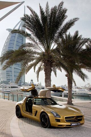 Golden Elegance: The Mercedes SLS AMG