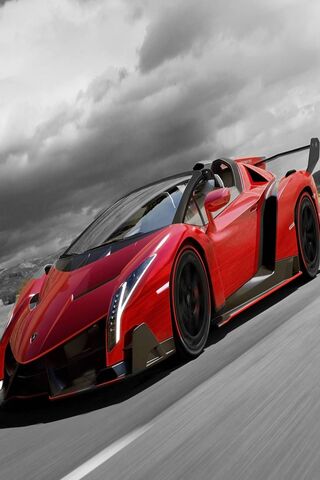 Unleashing the Beast: Red Veneno Roadster