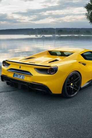 Sunset Speed: The Yellow Ferrari