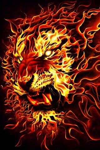 Lion On Fire