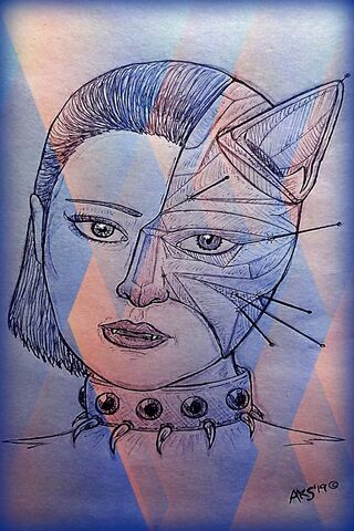 Cat Woman Tech Art