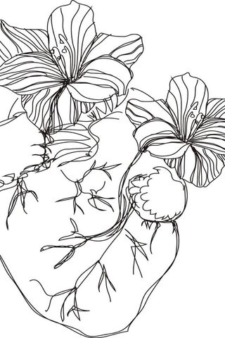 Floral Embrace: The Heart of Art