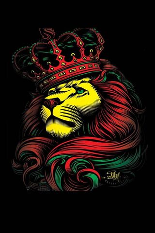 lion wearing crown wallpaper
