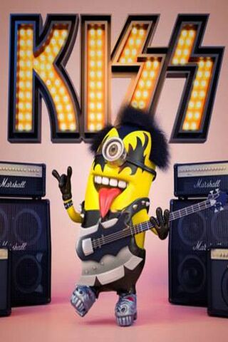 Rockin' with the Kiss Minion! 🎸🤘
