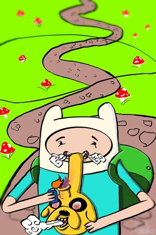 Finn's Whimsical Adventure with Jake's Bong! 🌈💨