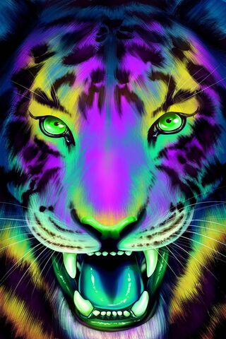 Vibrant Majesty: The Colorful Tiger 🐅✨