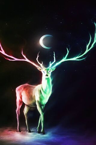 Enchanted Starlight: The Mystical Deer 🌌🦌