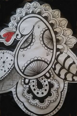 Whimsical Love Bird: A Dance of Patterns ❤️