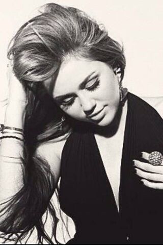 Elegance in Monochrome: A Glimpse of Miley Cyrus