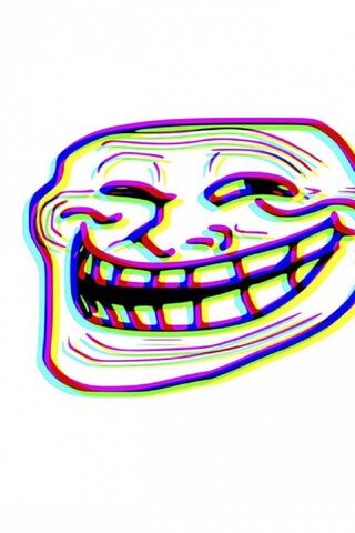 The Colorful Mischief of the 3D Troll Face 🎭✨