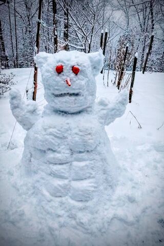 Muscle-Bound Snowman: Winter's Frosty Champion! ❄️💪