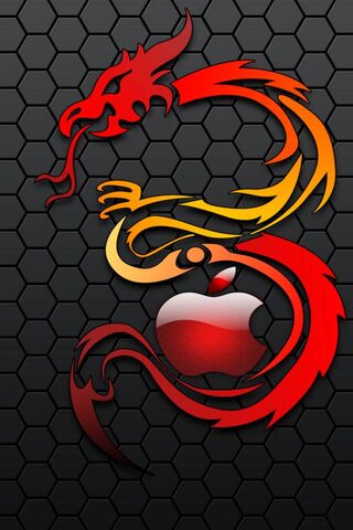 Dragon's Embrace: The Apple Logo Reimagined 🐉🍏