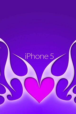 Heartfelt Elegance: iPhone 5 Wallpaper 💜✨