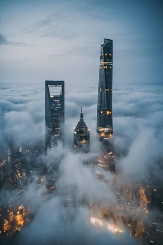 Mystical Heights: A Dance with the Clouds ☁️🏙️