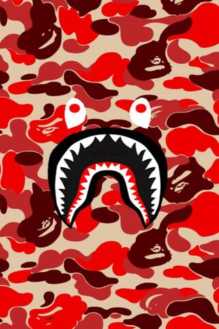 Bape Shark Red Wallpaper Download To Your Mobile From Phoneky