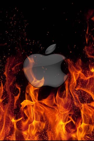 Apple Logo On Fire