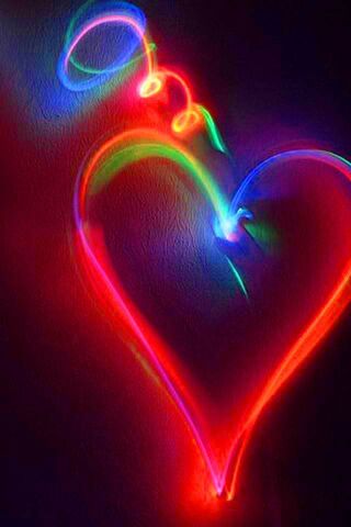 Neon Heart Wallpaper - Download to your mobile from PHONEKY
