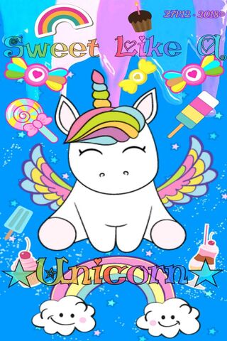 Blue Wallpaper With Cute Hand Drawn Unicorn Background Unicorn Wallpaper  Hand Drawn Background Image for Free Download