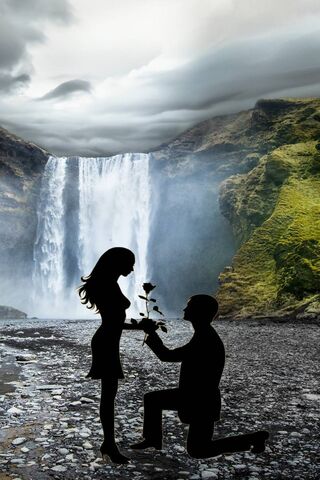 A Romantic Proposal by the Waterfall 💍🌊