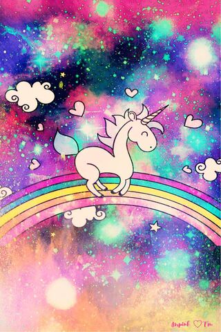 Unicorns Rockets And Rainbows Wallpaper
