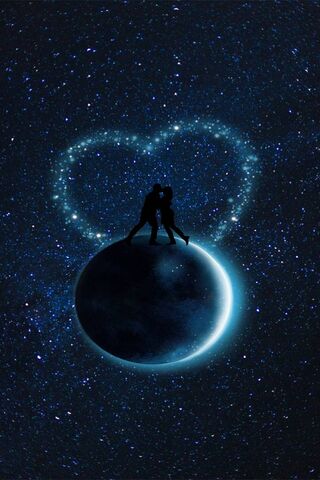 Moon Couple Heart