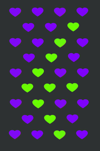 Jammin' Hearts: A Colorful Beat of Love 💚💜