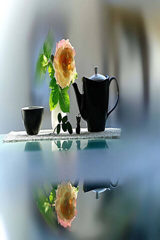 Morning Serenity: A Sip of Calm ☕🌹