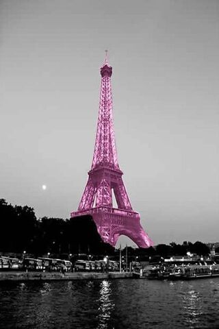 Eiffel Tower in a Pink Glow 🌟