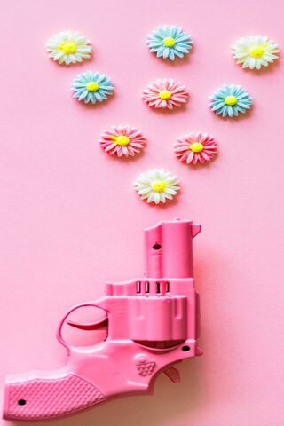 Pistol and Flowers