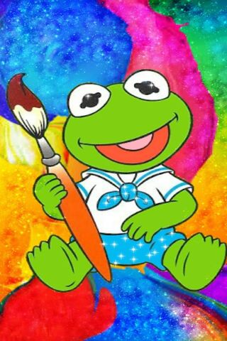 Kermit the Artist: A Splash of Color! 🎨✨