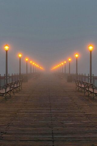Mystical Wharf: A Journey into the Fog 🌫️✨