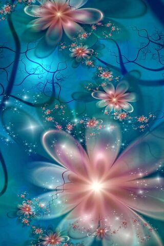 Dreamy Blossoms in a Blue Oasis 🌸💙