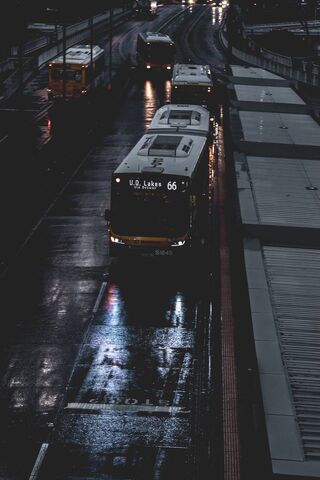 Rainy Buses
