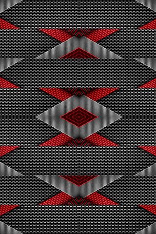 Dynamic Fusion: Silver and Red Patterns