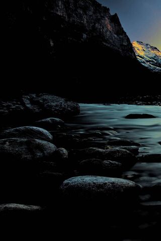 Moonlit Stones by the River