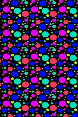 Colorful Dots Dance on Black