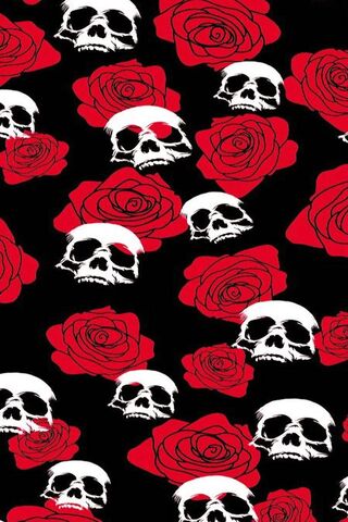 prompthunt a badass guns and roses digital art wallpaper on a black  background crimson highlights skull and crossbones red roses intricate  illustration