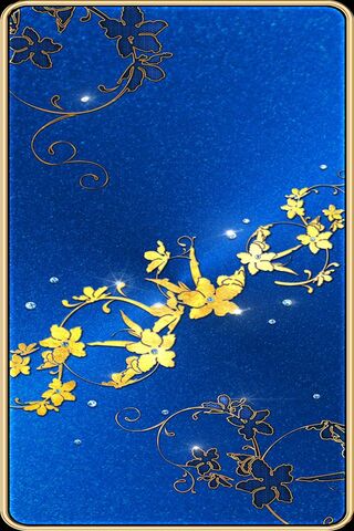 Golden Blossoms on a Blue Canvas 🌼✨