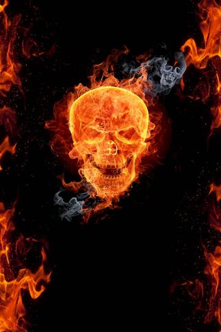 Inferno's Embrace: The Flaming Skull