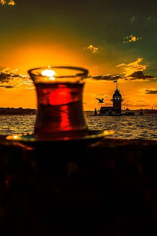 Sunset Sips at Maiden's Tower 🌅☕