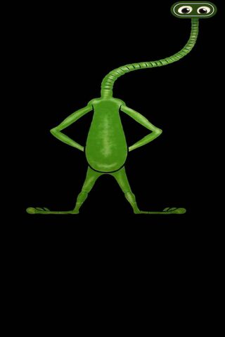 Stretchy Green Character: A Fun Cutout Design
