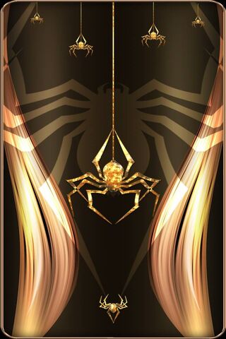 Glistening Arachnids: The Golden Spiders' Dance 🕷️✨
