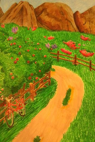 Serene Journey Through Nature 🌼🚴