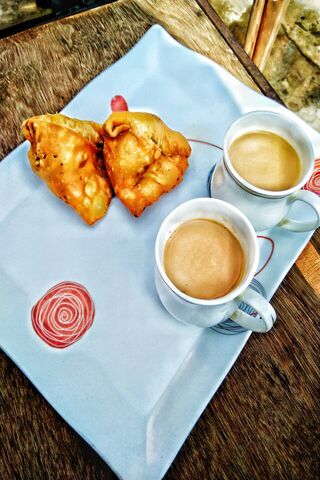 Delightful Snack Time! ☕🥟
