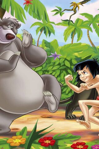 Mowgli's Wild Encounter 🌿🐾 Wallpaper - Download to your mobile from PHONEKY
