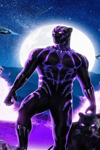 Orange Eyes Black Panther In Light Blue Purple Background HD Black Panther  Wallpapers | HD Wallpapers | ID #87234