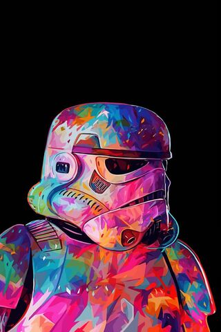 Vibrant Galaxy Guardian: The Colorful Stormtrooper