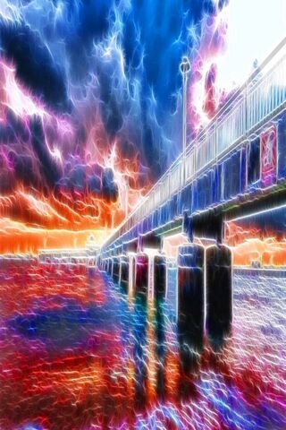 Electric Sunset Over the Pier 🌅⚡