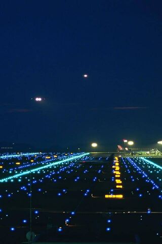 Night Lights of the Airport Runway ✈️🌌