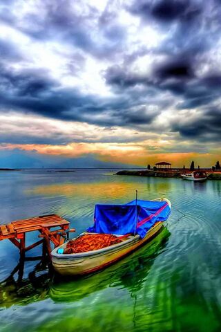 Serenity at Lake Hdr: A Colorful Escape 🌅🚤